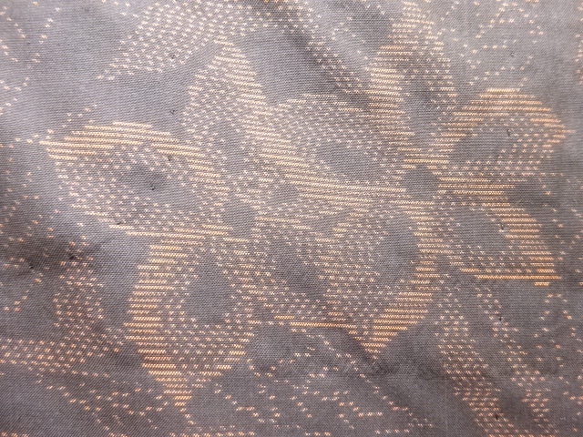 JAPANESE KIMONO / ANTIQUE FLORAL PATTERN WOVEN DORO OSHIMA TSUMUGIHITO